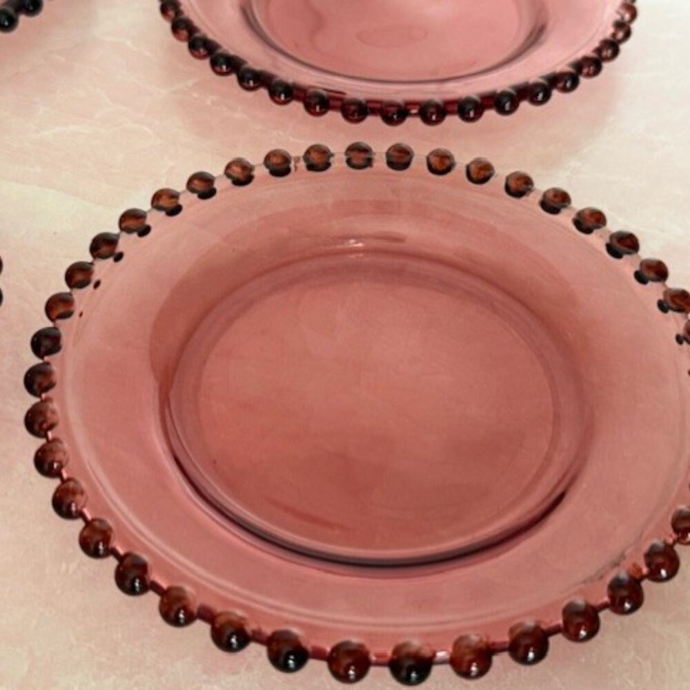 Threshold (4) Appetizer Plates, for entertaining, dessert plates, Pink Red Dots - Picture 6 of 8